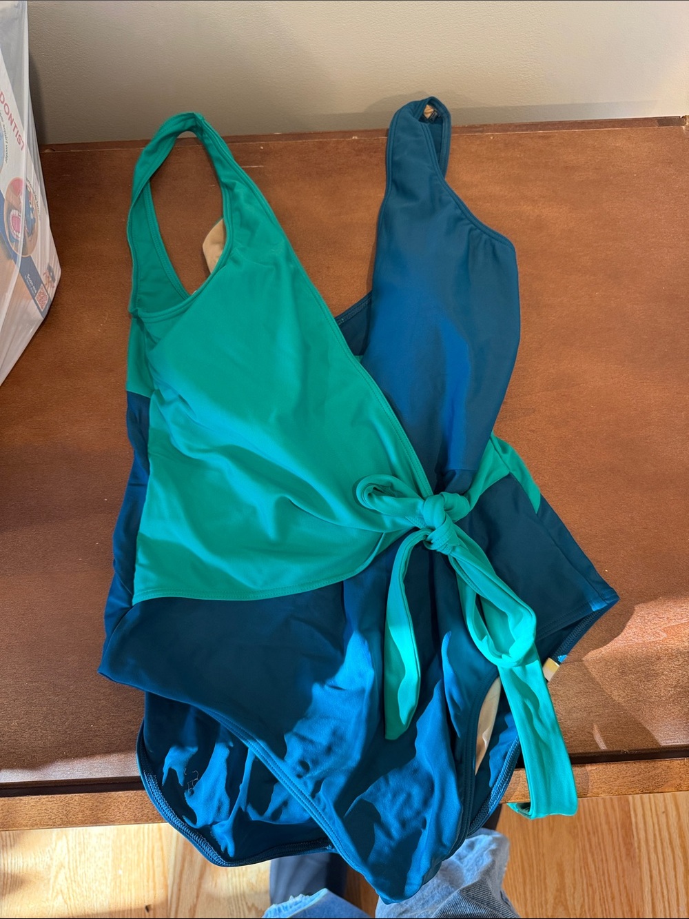 Summer salt green wrap size 8 bathing suit